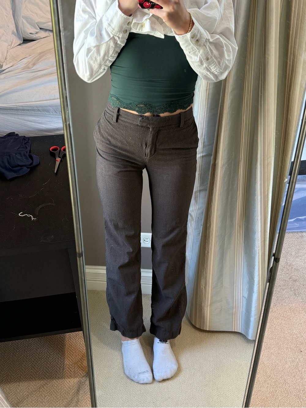 Women’s Dark Brown Straight-Leg Pants